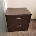 Espresso Wood 2 Drawer Lateral Filing Cabinet 30x24